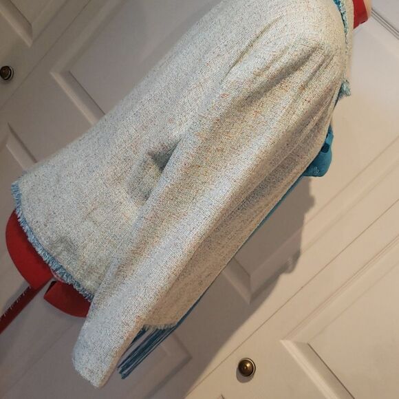 Coldwater Creek Multi-Colored Tweed Silk Scarf Blazer/Jacket - Picture 5 of 6